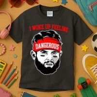 I Woke Up Feeling Dangerous Funny Football Kids T-Shirt thumb 3