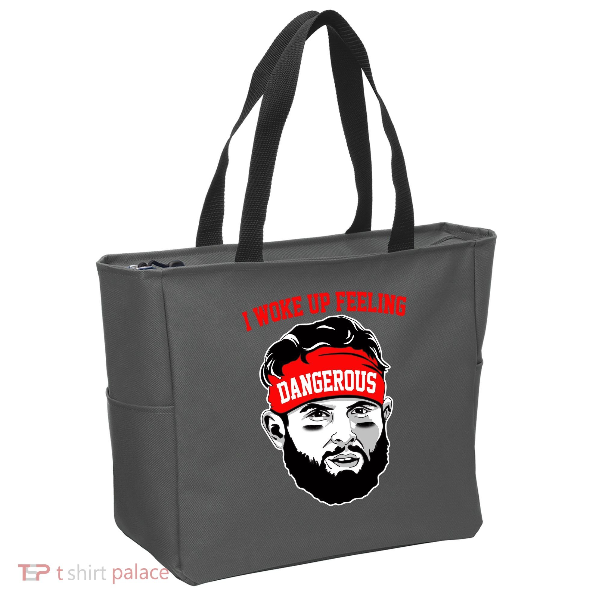 I Woke Up Feeling Dangerous Funny Football Tote Bag