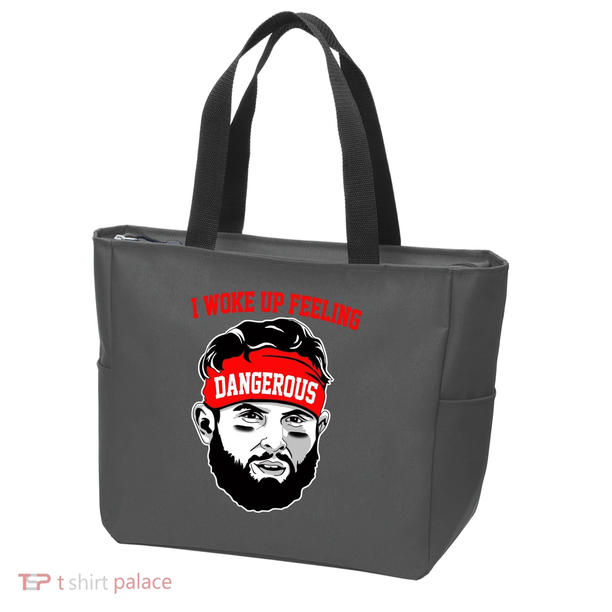 I Woke Up Feeling Dangerous Funny Football Tote Bag