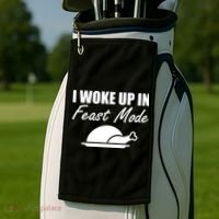I Woke Up In Feast Mode Thanksgiving Turkey Golf Towel thumb 2