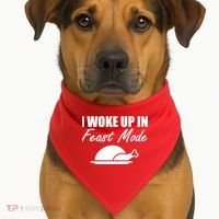 I Woke Up In Feast Mode Thanksgiving Turkey USA-Made Doggie Bandana thumb 1