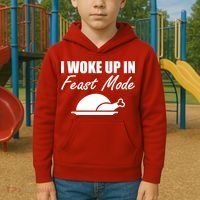 I Woke Up In Feast Mode Thanksgiving Turkey Kids Hoodie thumb 2