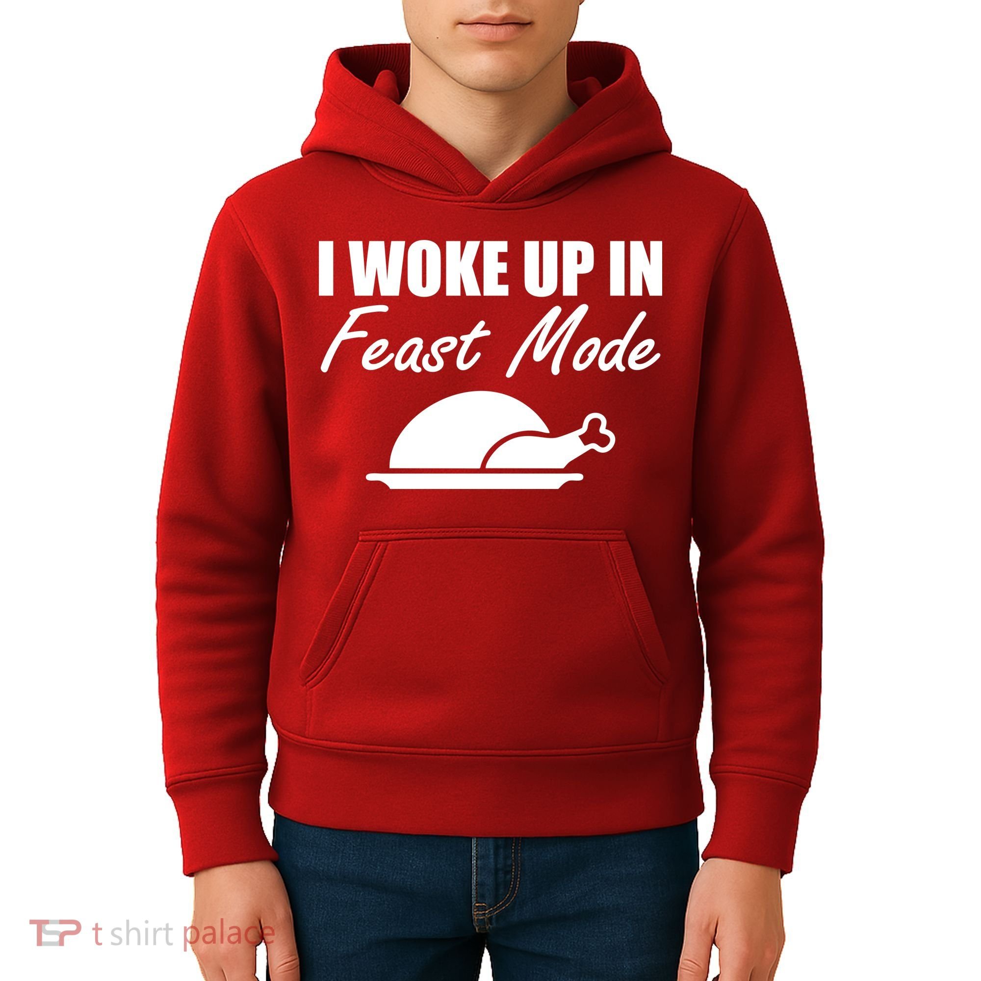I Woke Up In Feast Mode Thanksgiving Turkey Kids Hoodie