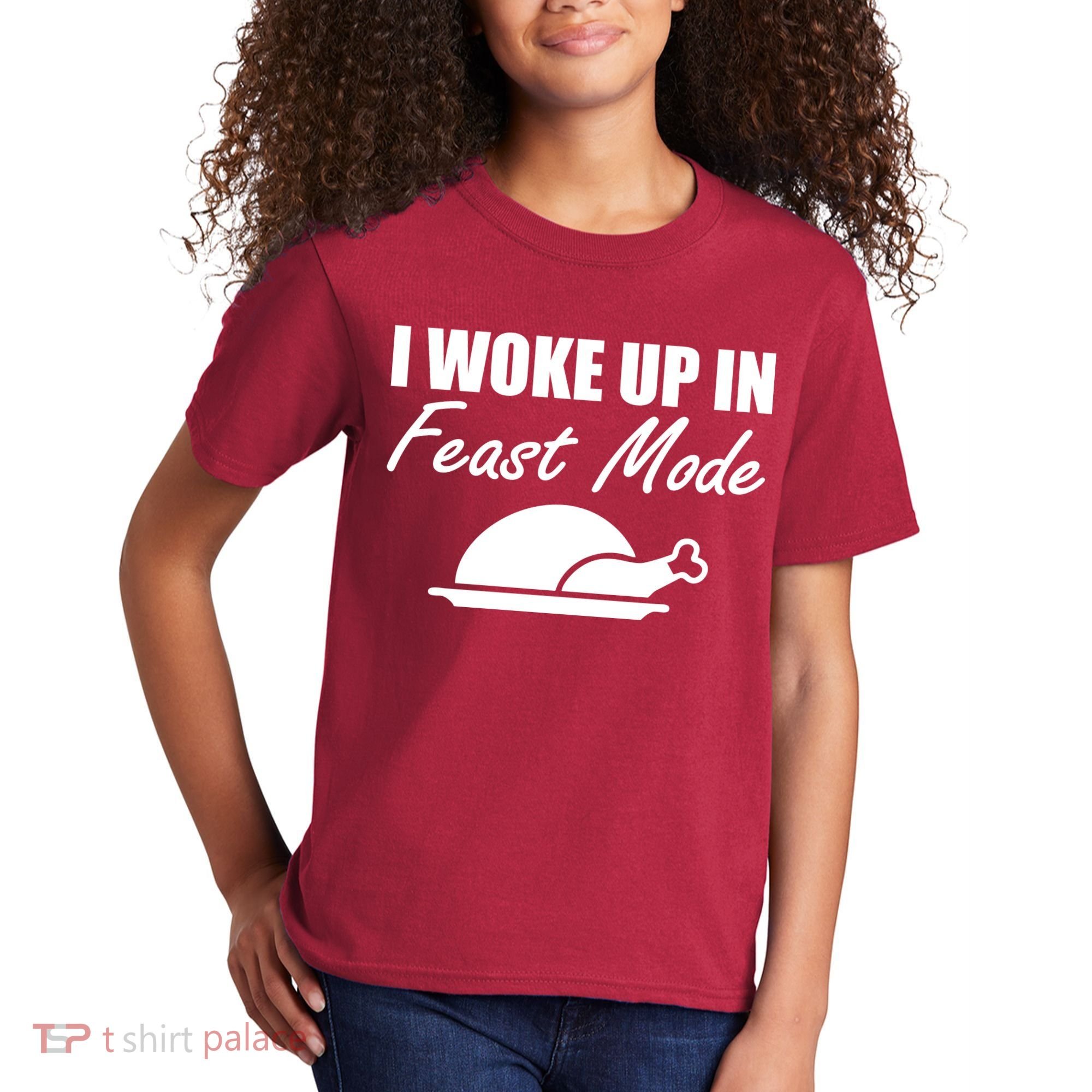 I Woke Up In Feast Mode Thanksgiving Turkey Kids T-Shirt