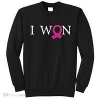 I Won Defeat Breast Cancer Survivor Sweatshirt thumb 0