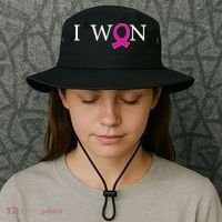 I Won Defeat Breast Cancer Survivor Bucket Hat thumb 3