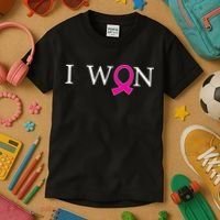 I Won Defeat Breast Cancer Survivor Kids T-Shirt thumb 3
