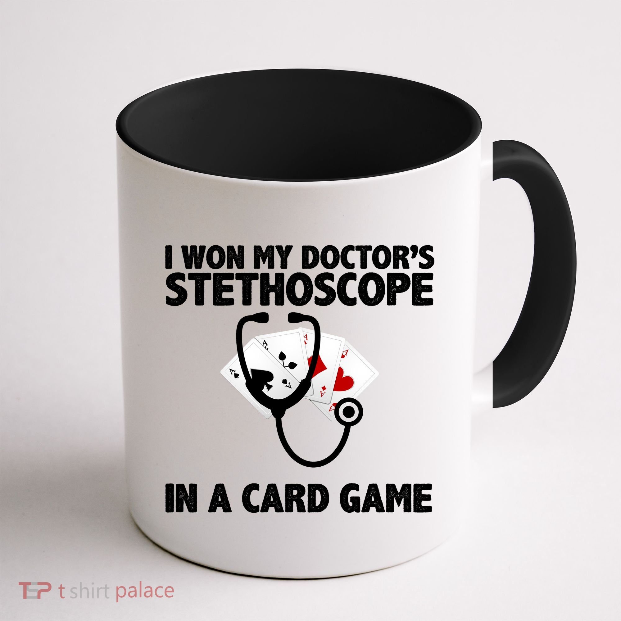 I Won My Doctor's Stethoscope Card Game Coffee Mug