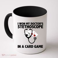 I Won My Doctor's Stethoscope Card Game Coffee Mug thumb 0