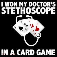 I Won My Doctor's Stethoscope Card Game Ornament thumb 1