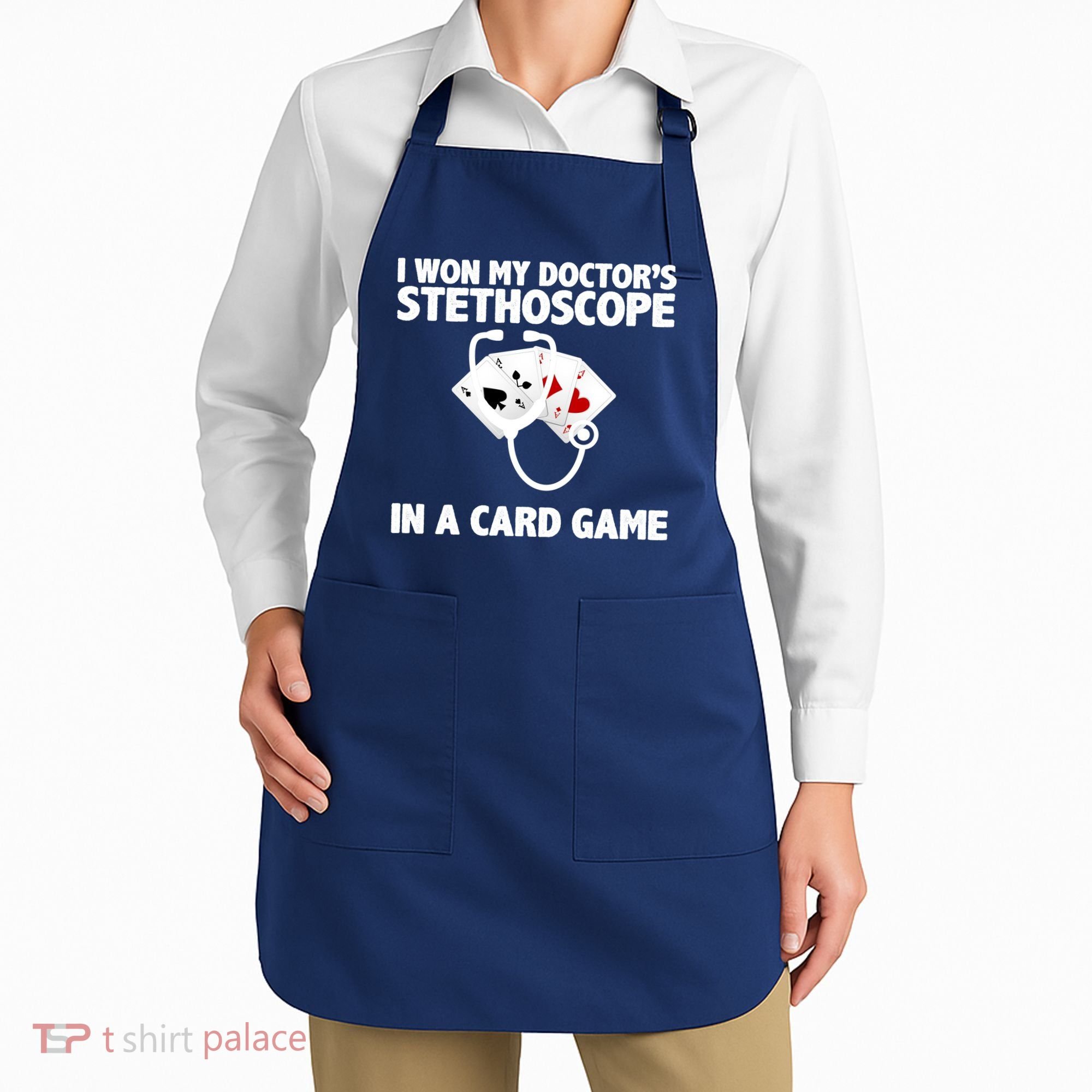 I Won My Doctor's Stethoscope Card Game Apron