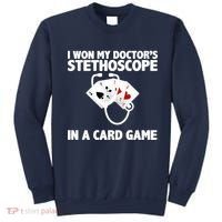 I Won My Doctor's Stethoscope Card Game Sweatshirt thumb 0