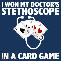 I Won My Doctor's Stethoscope Card Game Women's Hoodie thumb 2