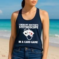 I Won My Doctor's Stethoscope Card Game Women's Tank Top thumb 2