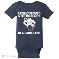 I Won My Doctor's Stethoscope Card Game Baby Bodysuit thumb 0
