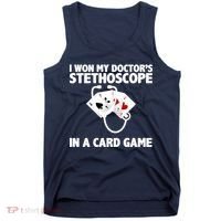 I Won My Doctor's Stethoscope Card Game Tank Top thumb 0