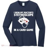 I Won My Doctor's Stethoscope Card Game Women's Long Sleeve Shirt thumb 0