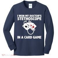 I Won My Doctor's Stethoscope Card Game Kids Long Sleeve Shirt thumb 0