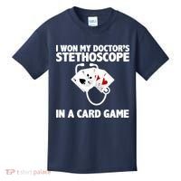 I Won My Doctor's Stethoscope Card Game Kids T-Shirt thumb 0