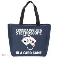 I Won My Doctor's Stethoscope Card Game Tote Bag thumb 0