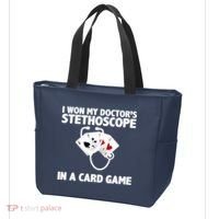 I Won My Doctor's Stethoscope Card Game Tote Bag thumb 3