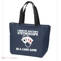 I Won My Doctor's Stethoscope Card Game Tote Bag thumb 3