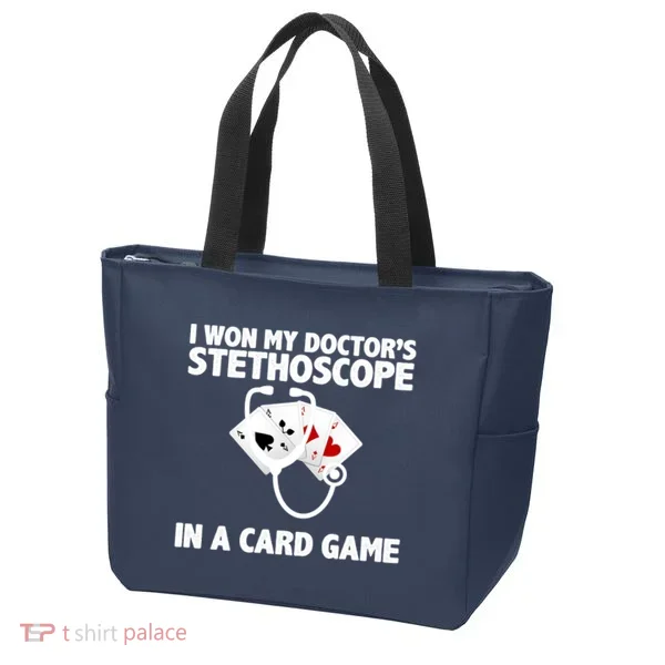 I Won My Doctor's Stethoscope Card Game Tote Bag