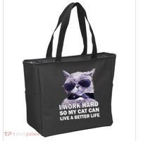 I Work Hard So My Cat Cat Live A Better Life Tote Bag thumb 2
