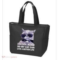 I Work Hard So My Cat Cat Live A Better Life Tote Bag thumb 3