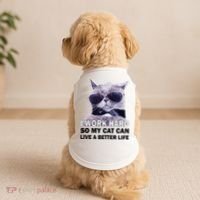 I Work Hard So My Cat Cat Live A Better Life Doggie Tank thumb 2