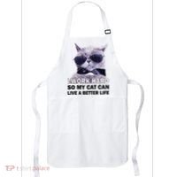 I Work Hard So My Cat Cat Live A Better Life Apron thumb 0