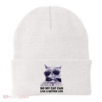 I Work Hard So My Cat Cat Live A Better Life Beanie thumb 0