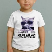 I Work Hard So My Cat Cat Live A Better Life Toddler T-Shirt thumb 2