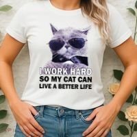 I Work Hard So My Cat Cat Live A Better Life Women's T-Shirt thumb 2
