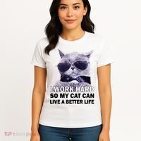 I Work Hard So My Cat Cat Live A Better Life Women's T-Shirt thumb 4