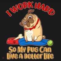I Work Hard So My Pug Can Live a Better Life USA-Made Doggie Bandana thumb 2