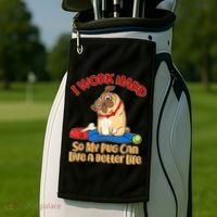 I Work Hard So My Pug Can Live a Better Life Golf Towel thumb 2