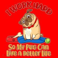 I Work Hard So My Pug Can Live a Better Life Santa Hat thumb 1