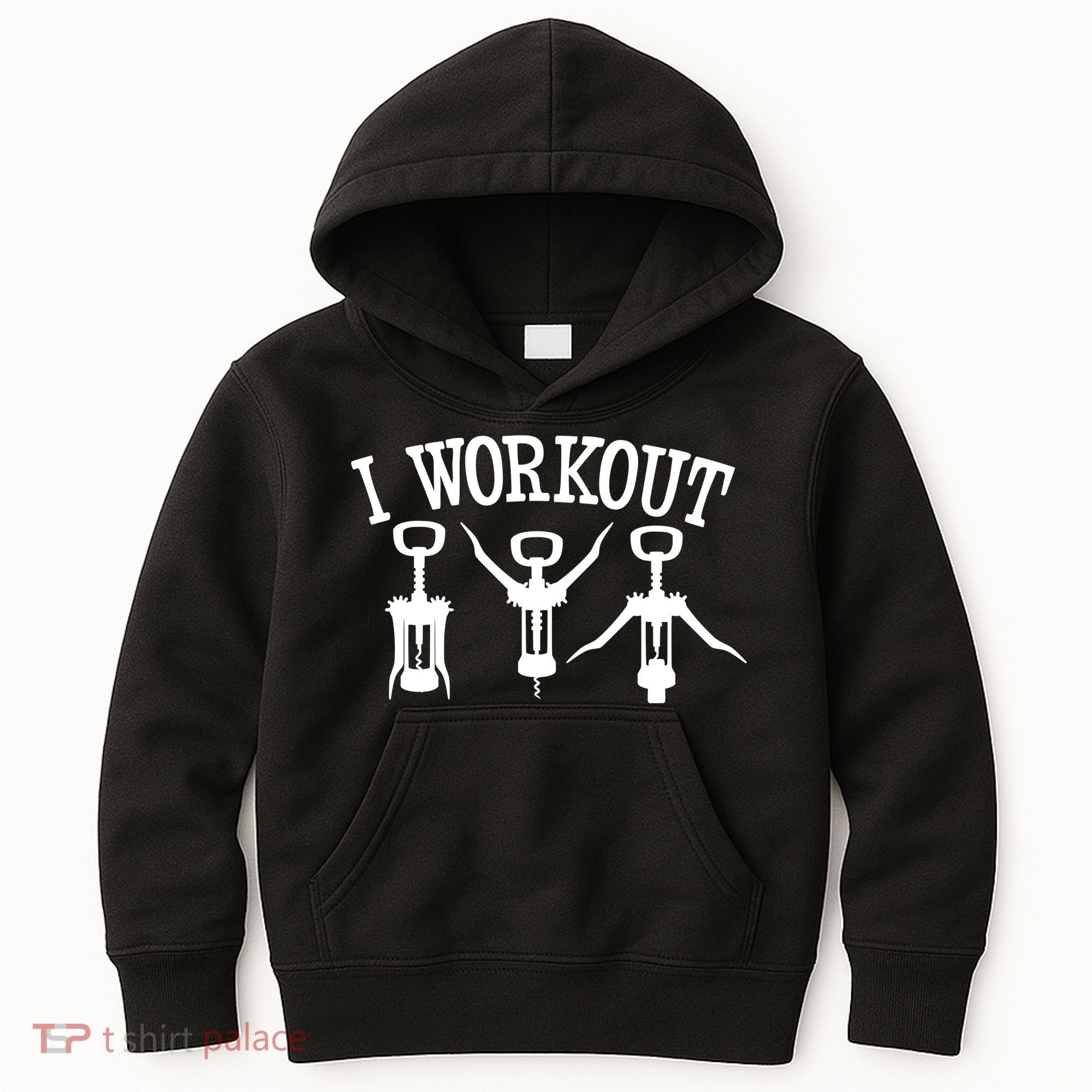 I Work Out Funny Bottle Opener Kids Hoodie