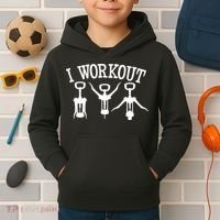 I Work Out Funny Bottle Opener Kids Hoodie thumb 2