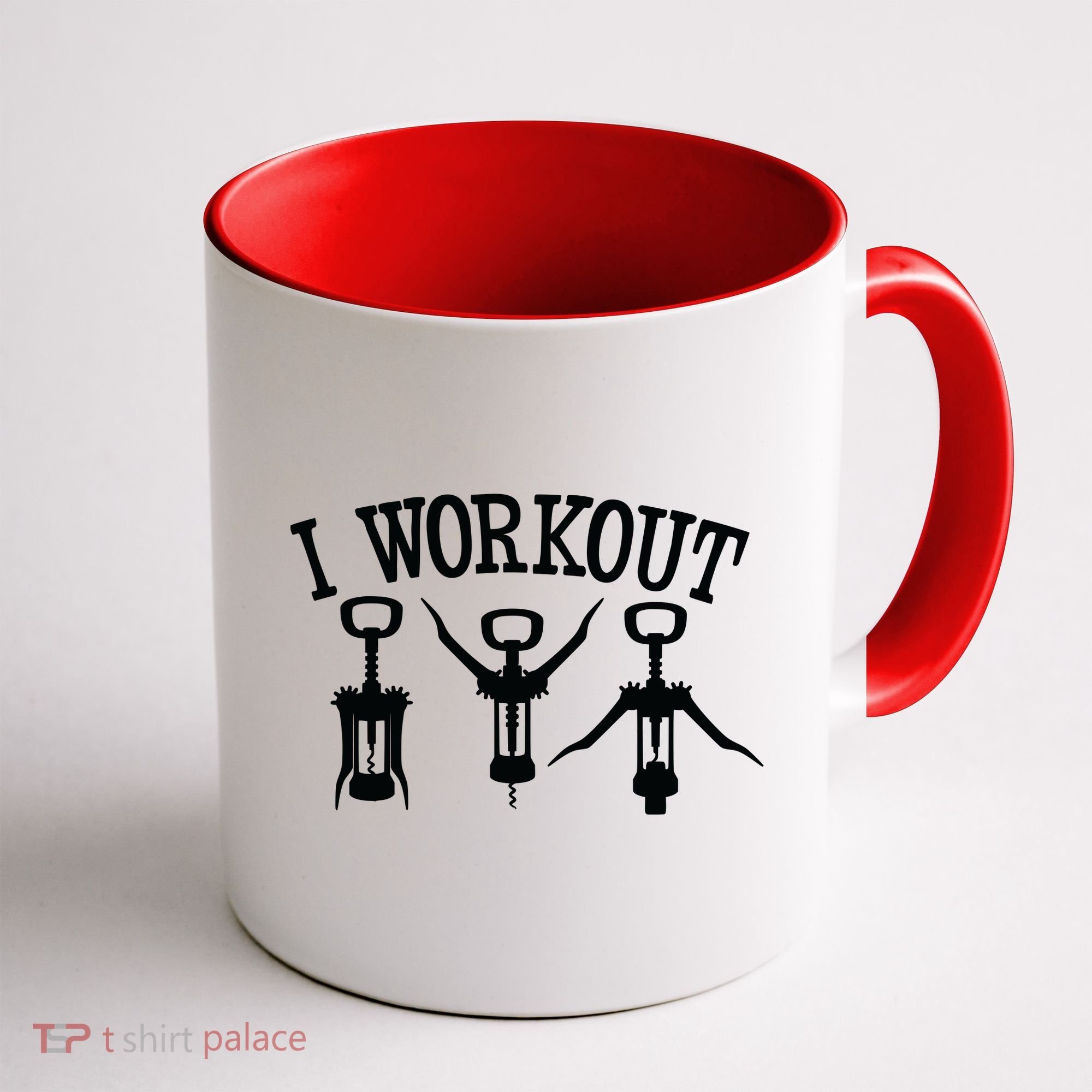 I Work Out Funny Bottle Opener Coffee Mug