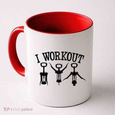 I Work Out Funny Bottle Opener Coffee Mug
