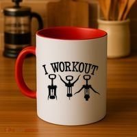 I Work Out Funny Bottle Opener Coffee Mug thumb 4