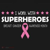 I Work With Superheroes Breast Cancer Awareness Month Long Sleeve Shirt thumb 2