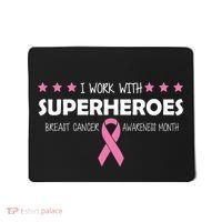 I Work With Superheroes Breast Cancer Awareness Month Mousepad thumb 0