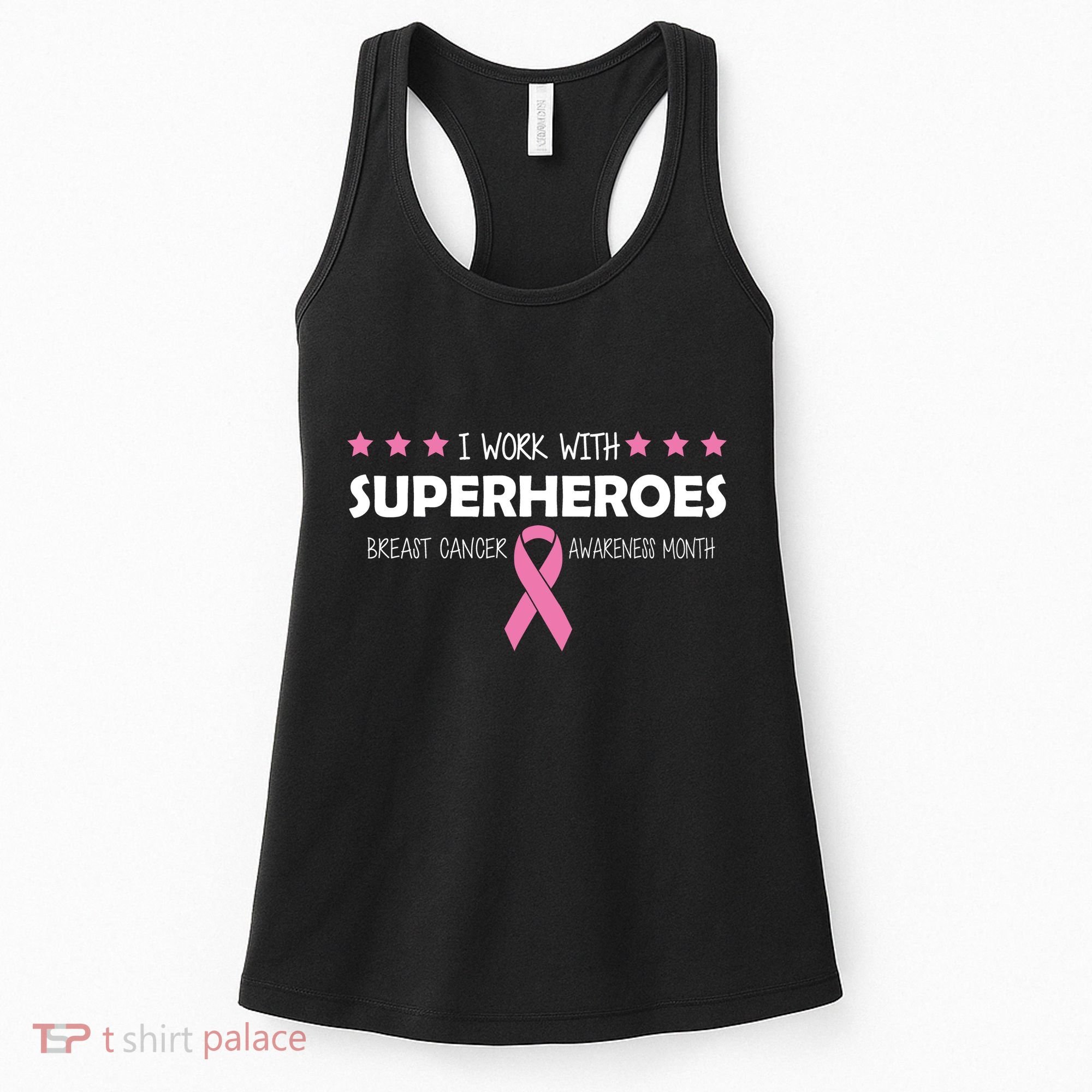 I Work With Superheroes Breast Cancer Awareness Month Women's Tank Top