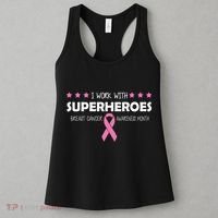 I Work With Superheroes Breast Cancer Awareness Month Women's Tank Top thumb 3