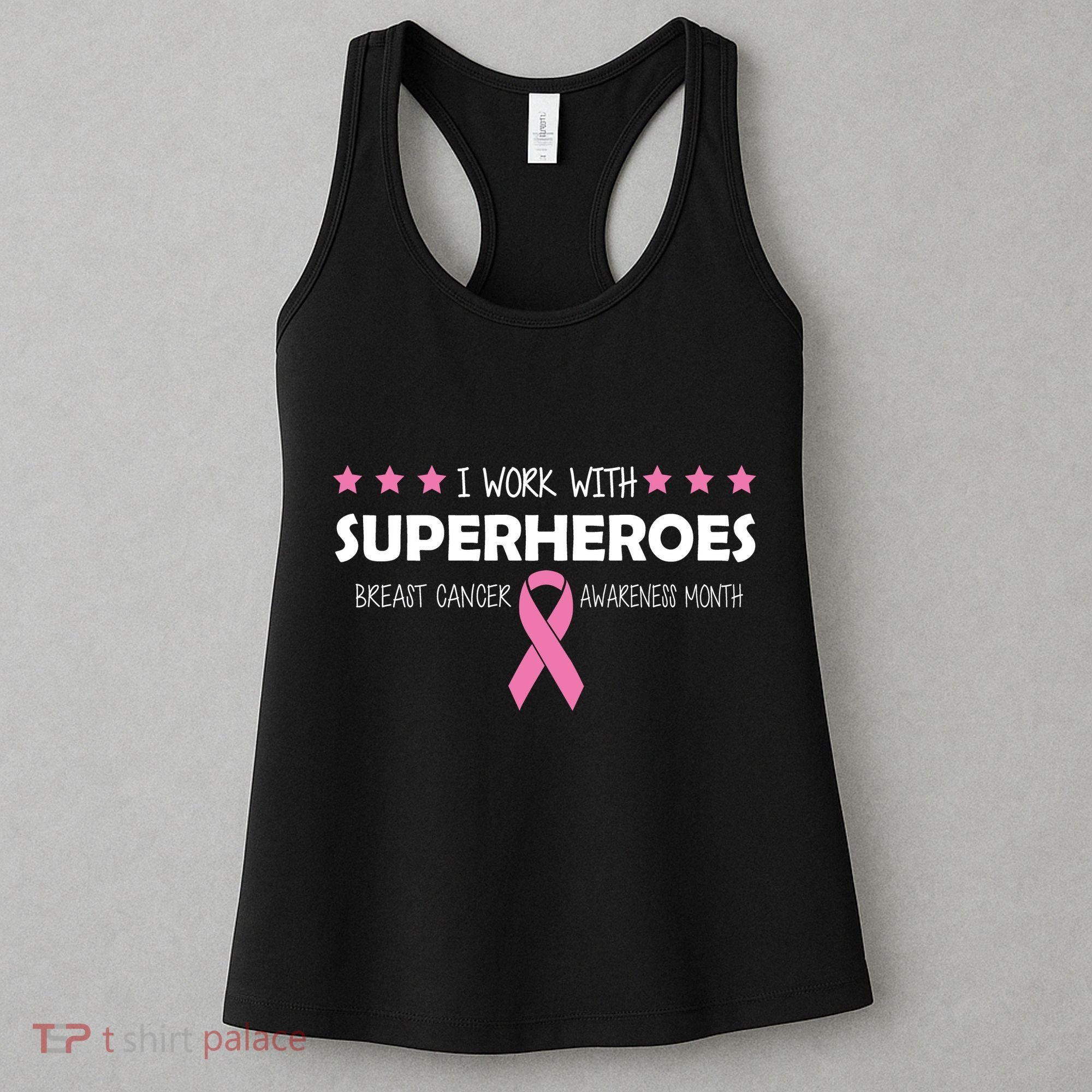 I Work With Superheroes Breast Cancer Awareness Month Women's Tank Top
