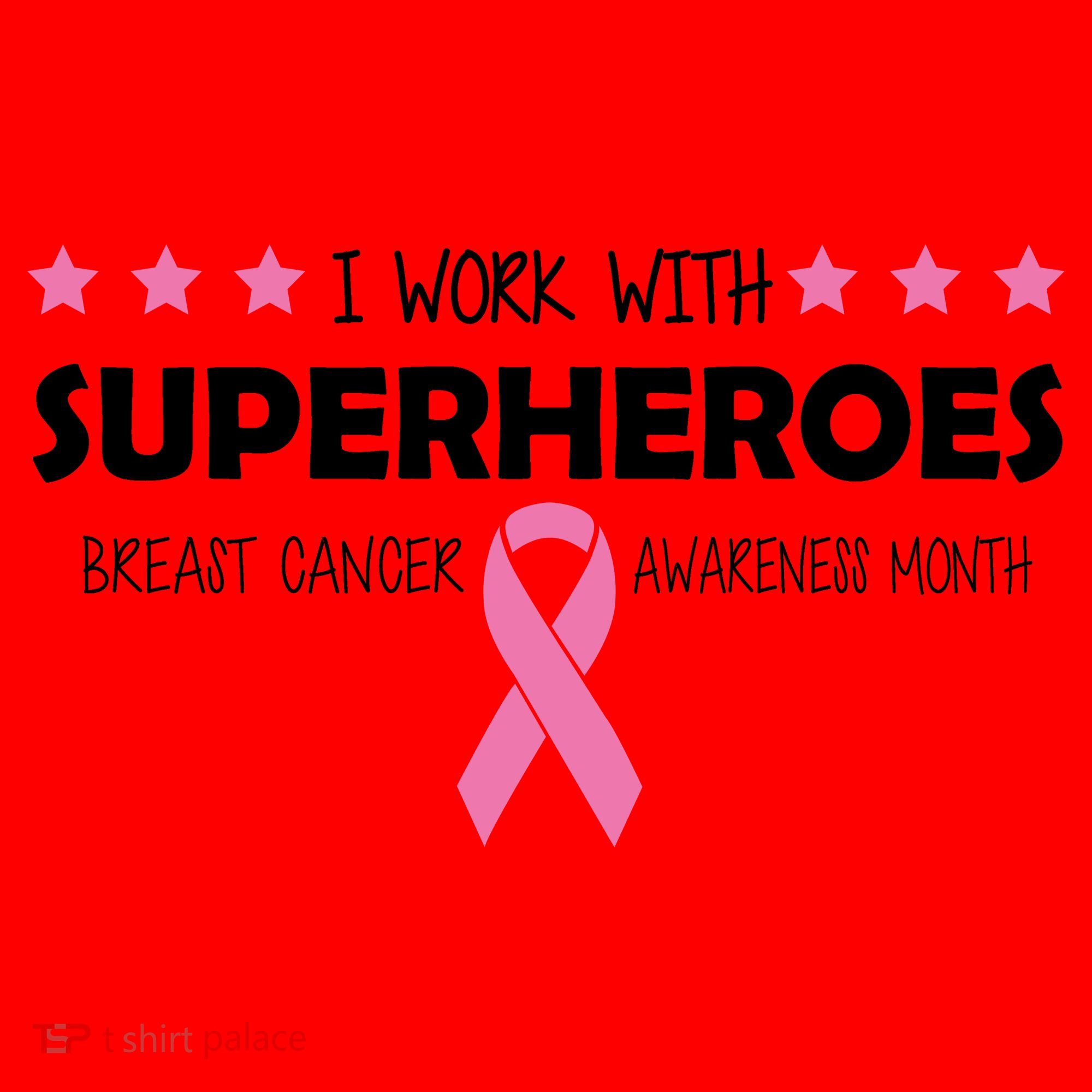 I Work With Superheroes Breast Cancer Awareness Month Santa Hat