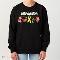 I Work With Superheroes Childhood Cancer Awareness Women's Sweatshirt thumb 0